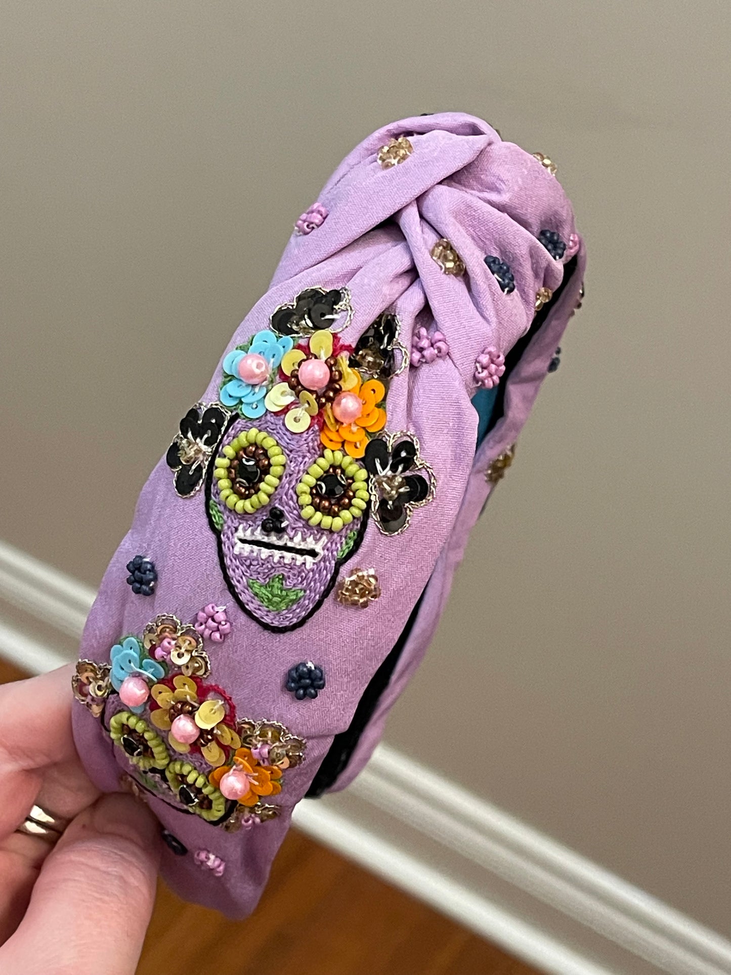 Lavendar Sugar Skulls Headband