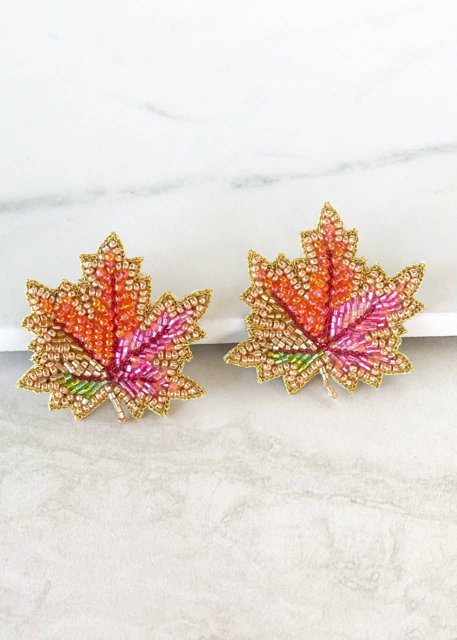 Maple Leaf Stud Earrings