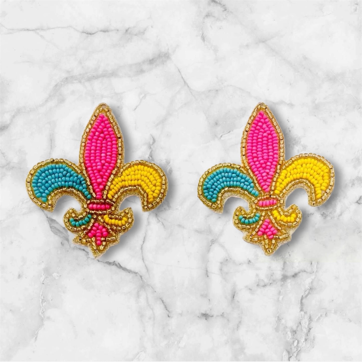 Spring Fleur de Lis Stud Earrings