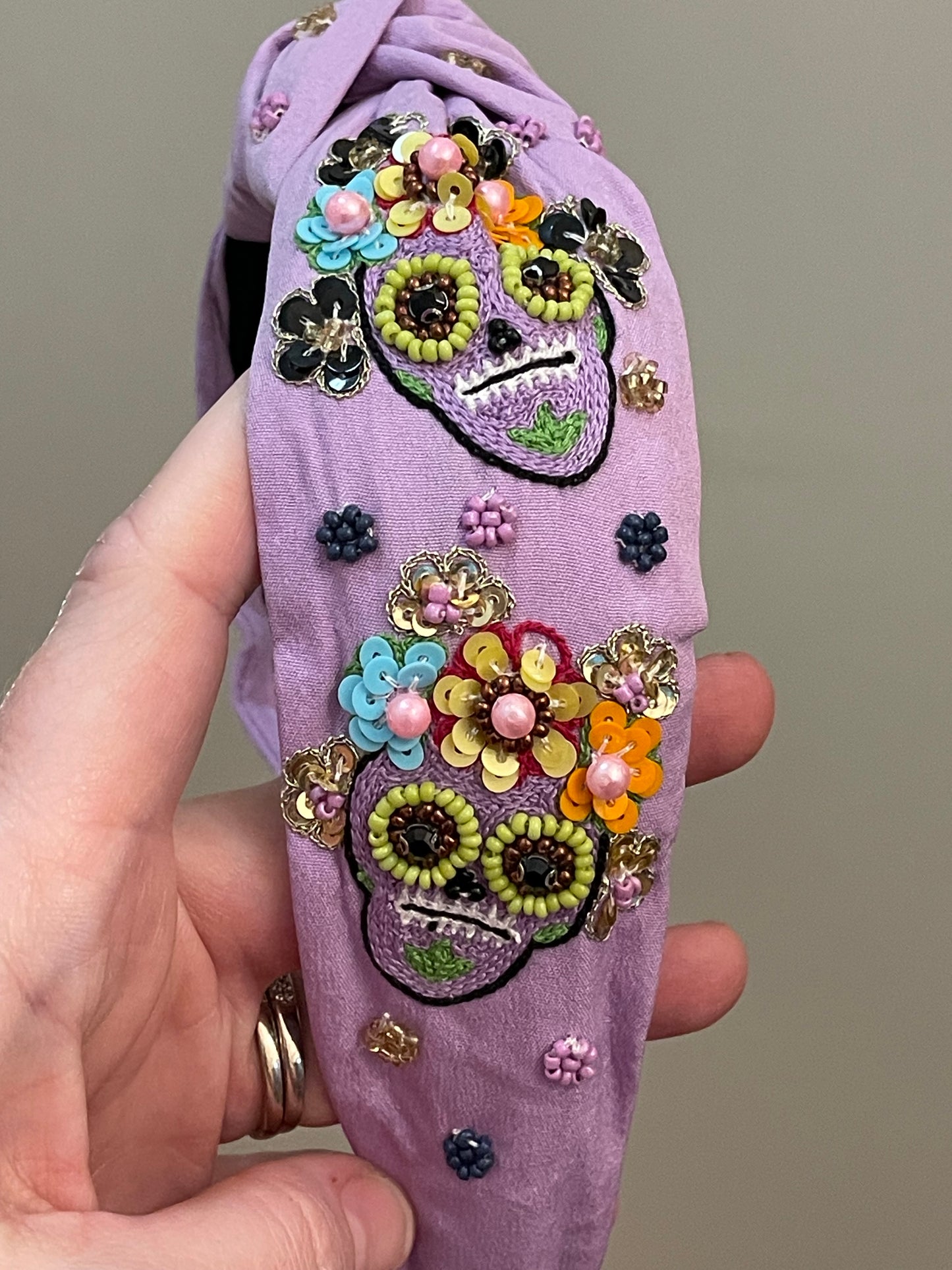 Lavendar Sugar Skulls Headband