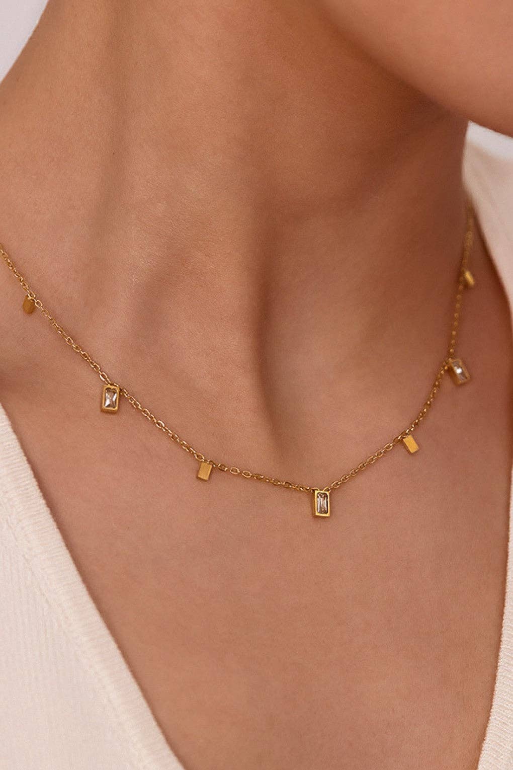 18K Gold PVD Plated  Waterproof Stainless Steel Chain Necklace - 7766: S0OX3T7766