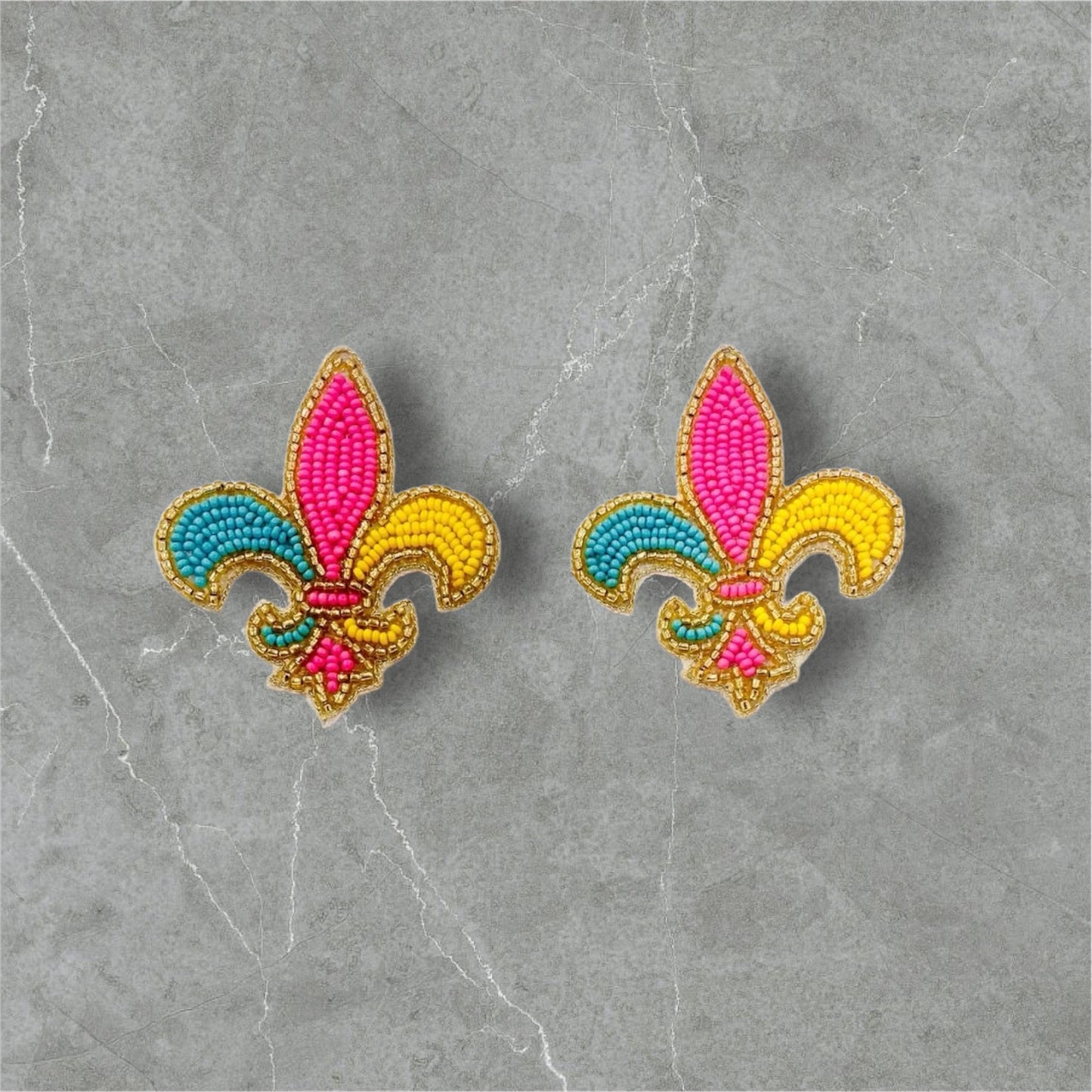 Spring Fleur de Lis Stud Earrings