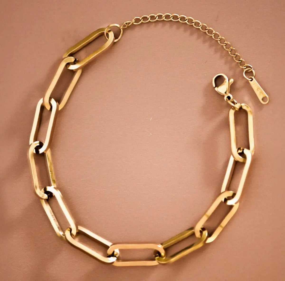 18K Gold PVD Plated Waterproof Stainless Steel Chain Bracelet - 7351