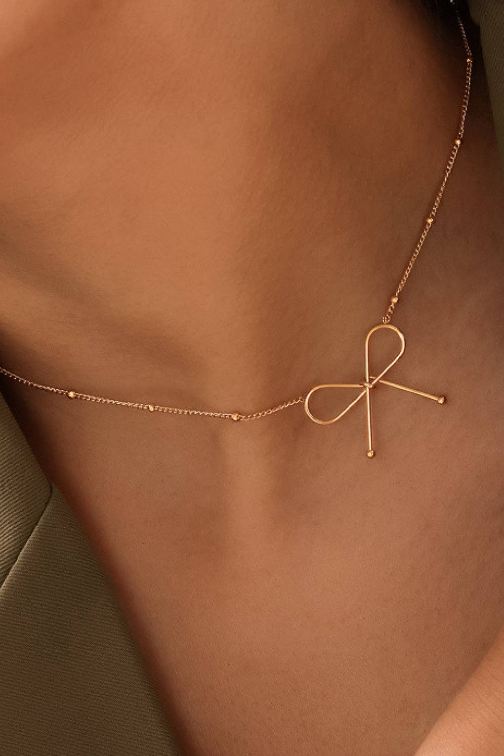 18K Gold Plated Waterproof Stainless Steel Chain Necklace - 7649: S0OX3T7649