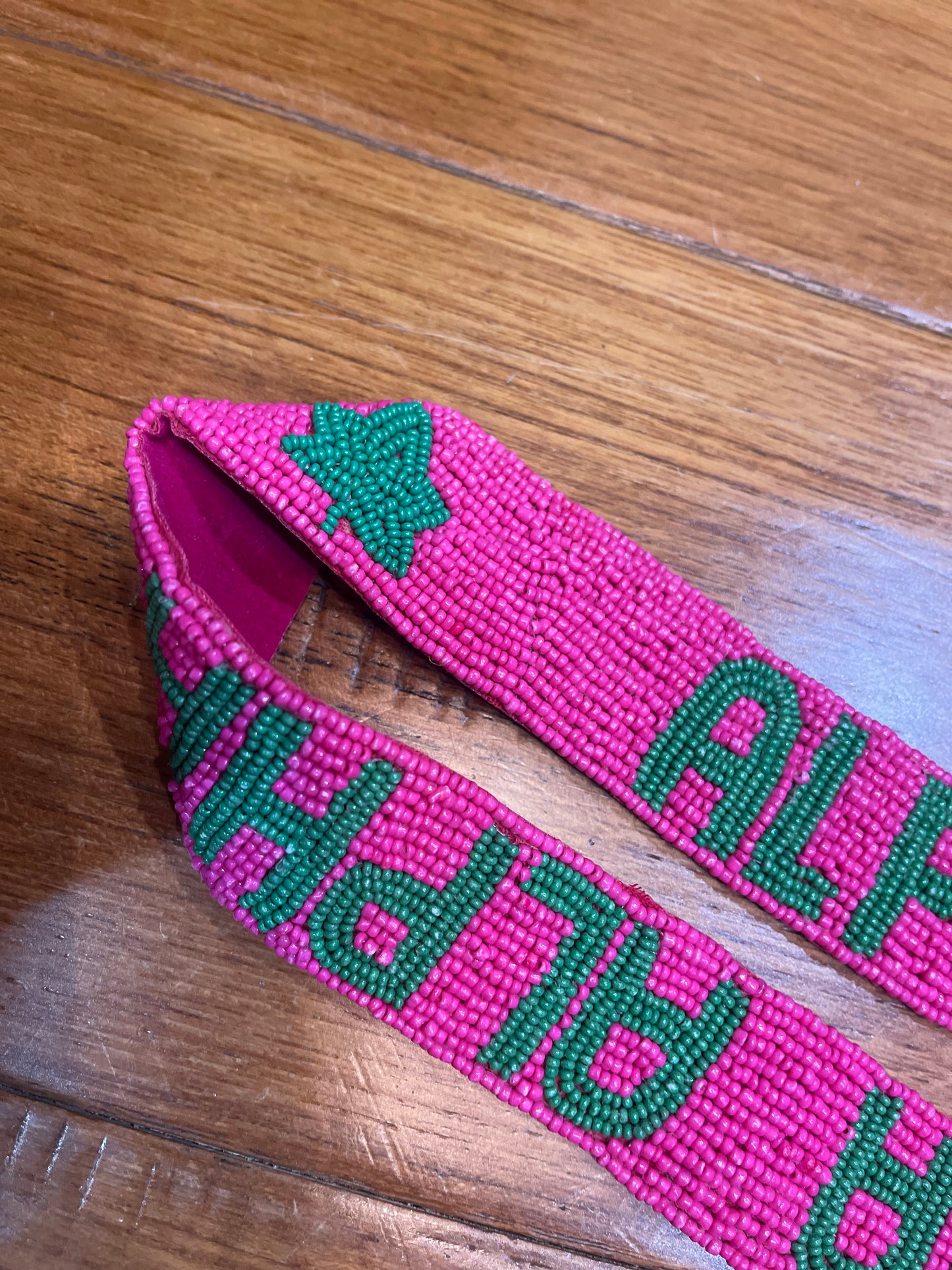 Alpha Kappa Alpha Sorority Beaded Purse Strap