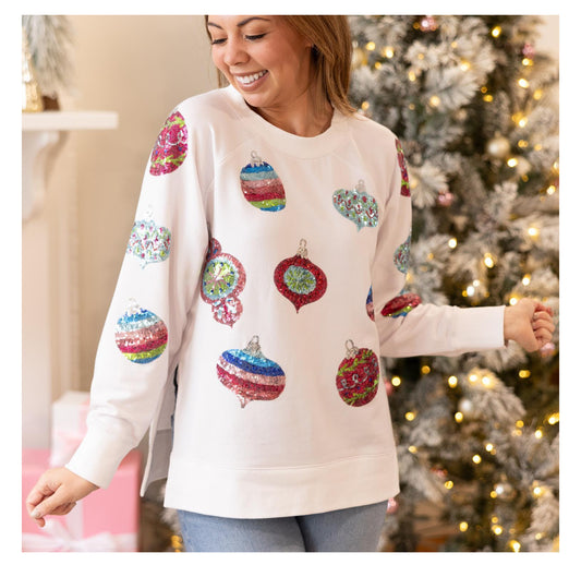 Christmas Sequin Ornament Sweatshirt