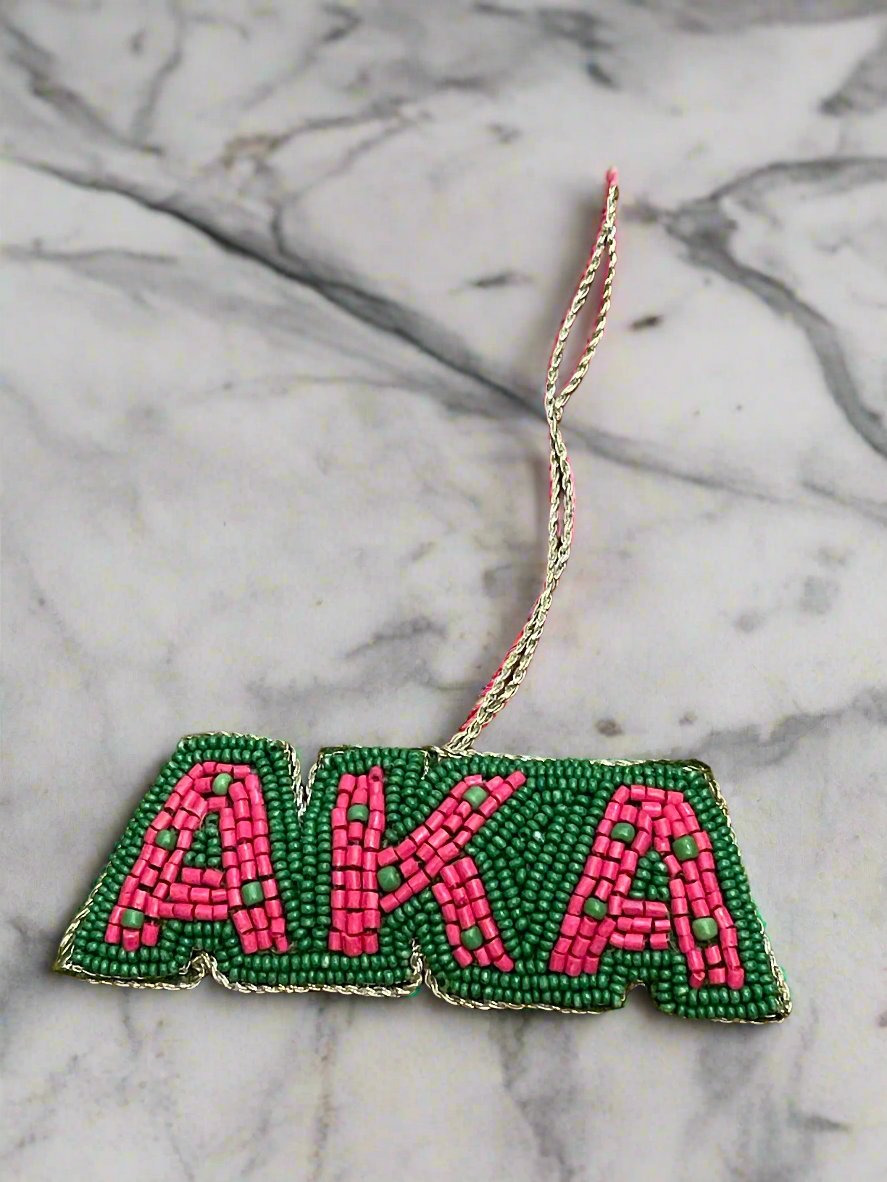 Alpha Kappa Alpha AKA Beaded Ornament