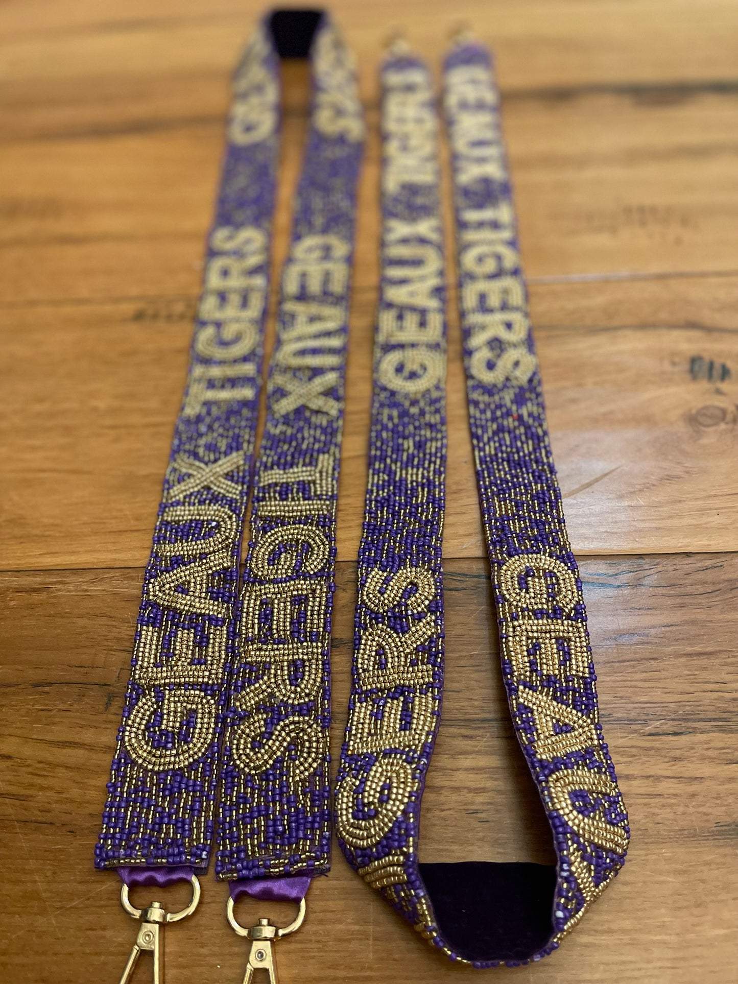 Scattered Geaux Tigers Beaded Purse Strap