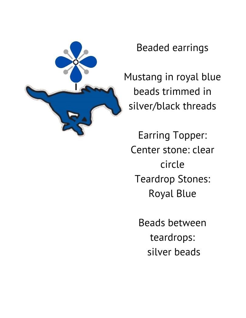 Friendswood - Beaded Mustang Earrings #2 - PRE-ORDER
