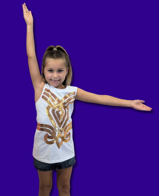 LSU Golden Girl Tank (Licensed) | Youth Sequin Design Tank