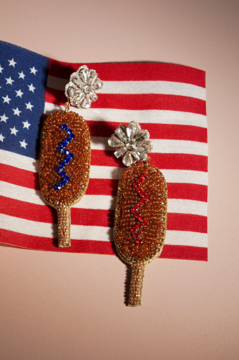 American Corn Dog Earrings