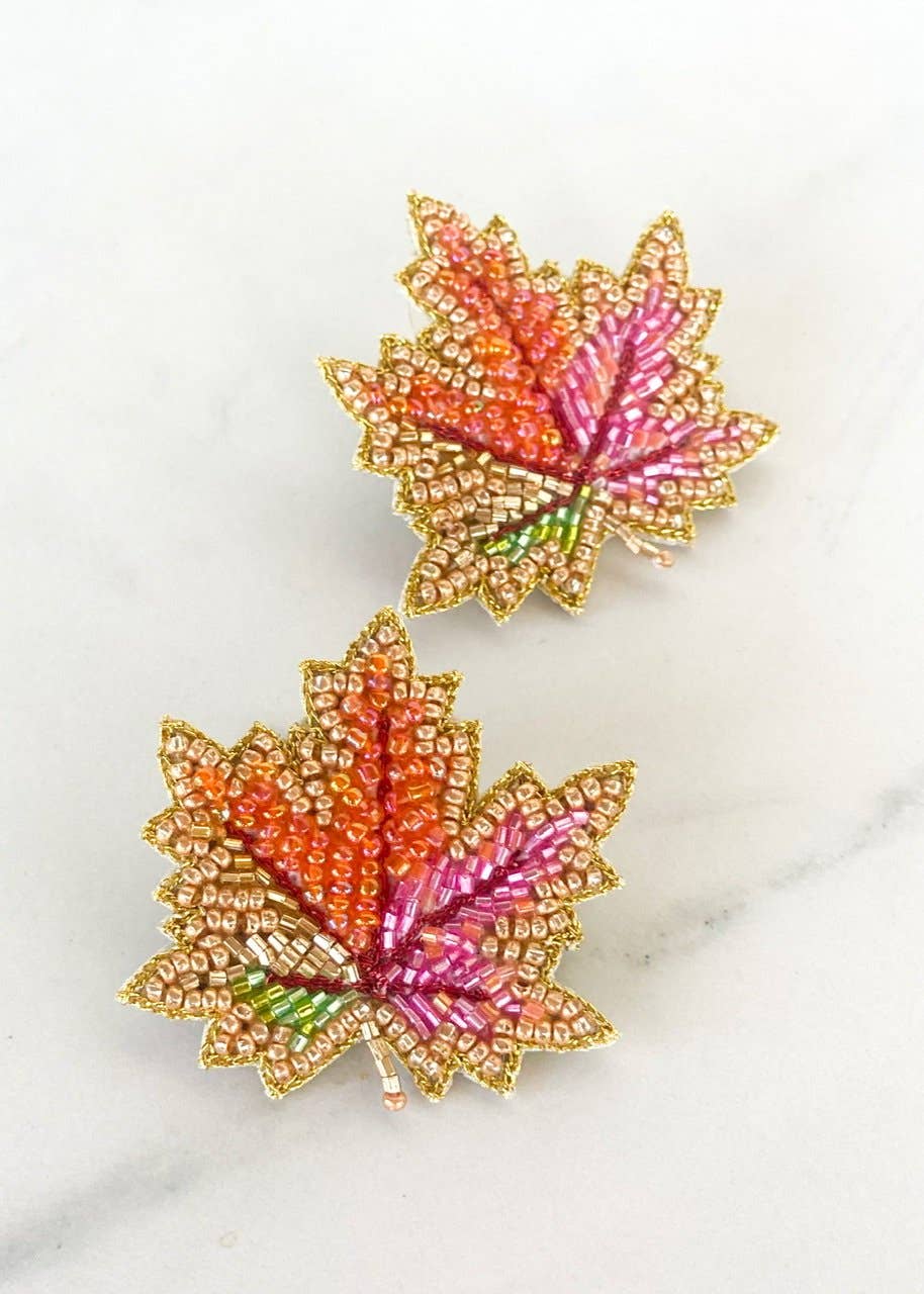 Maple Leaf Stud Earrings