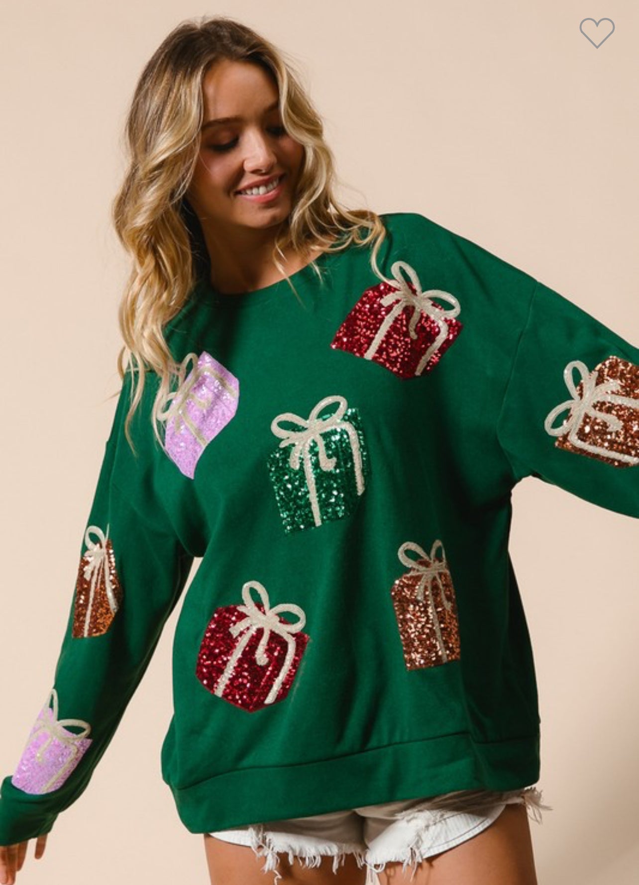 Christmas Sequin Gifts Long Sleeved Pullover