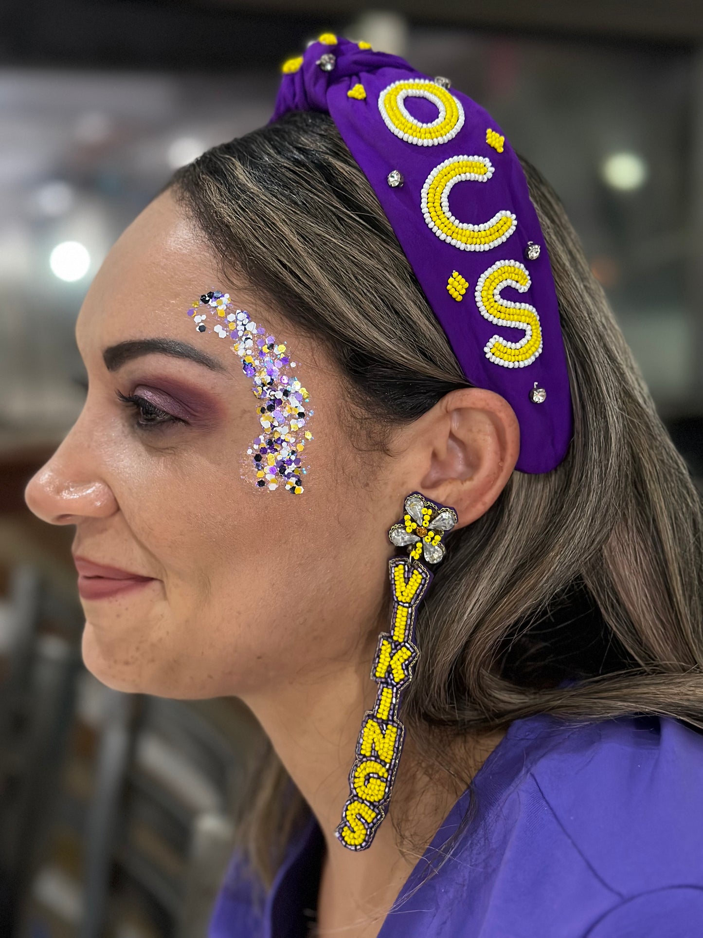 OCS Purple Beaded Headband