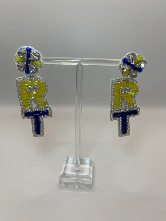 RT - Respiratory Therapist or Radiology Tech Beaded Earrings