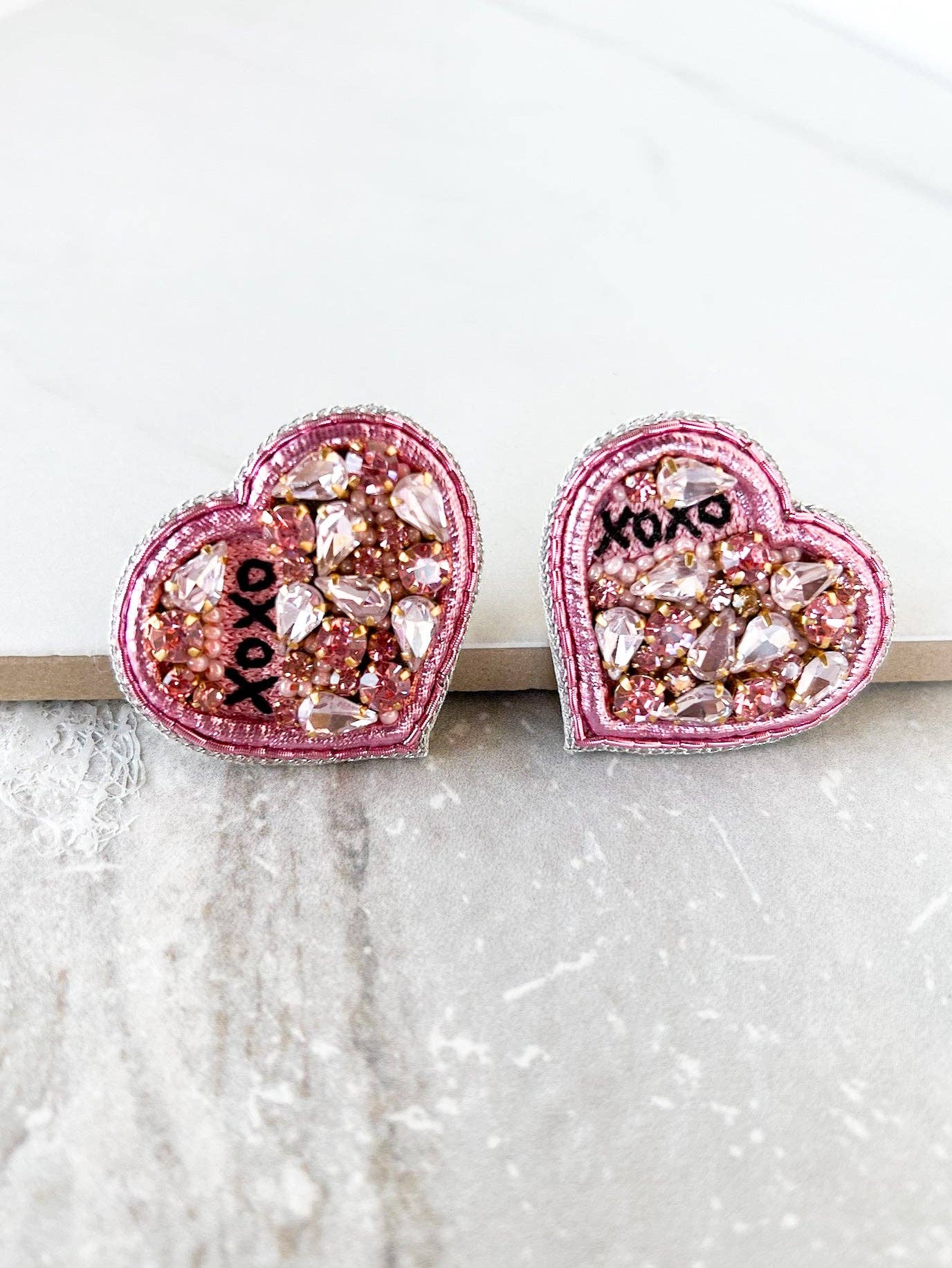 XOXO Conversation Heart Studs