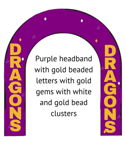 JCS Dragons Beaded Headband - PRE-ORDER