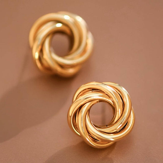 18K Gold Plated Waterproof Stainless Steel Stud Earrings - 7786: S0OX3T7786