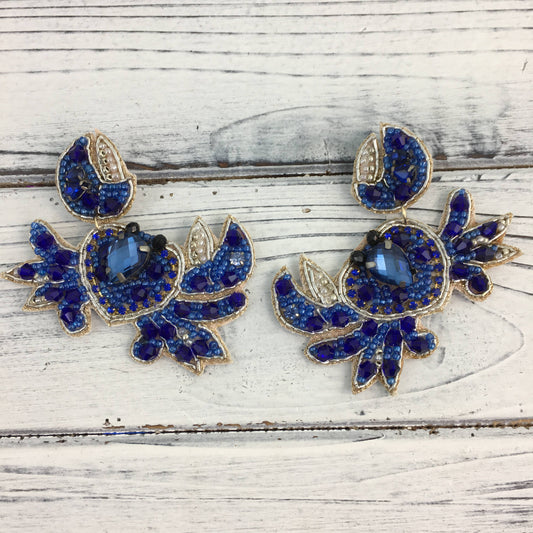 Blue Crab Earrings