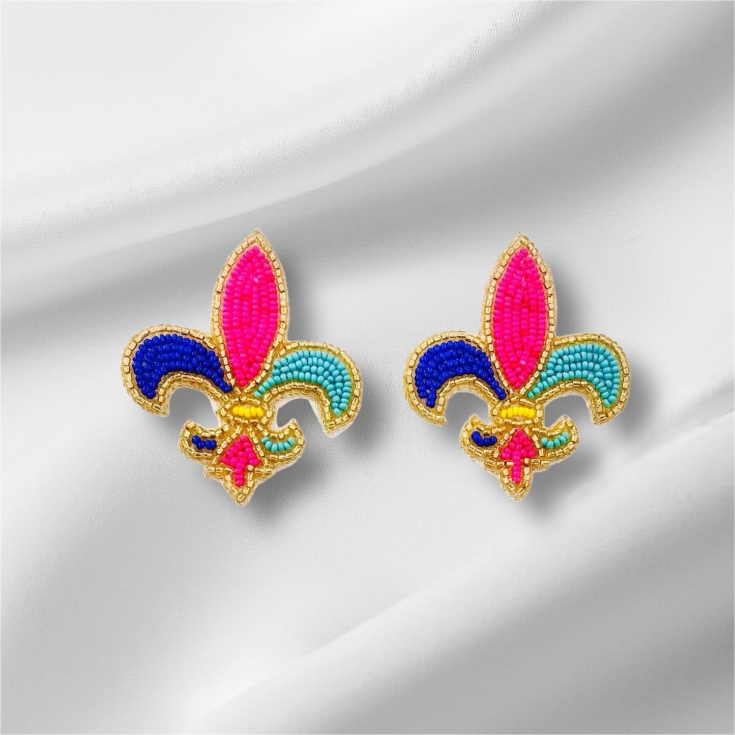 Summer Fleur de Lis Stud Earrings