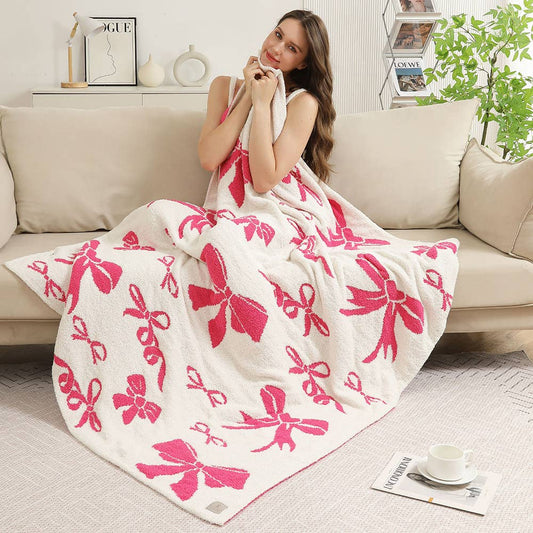 Ribbons Patterned Reversible Throw Blanket: TWO OPTIONS