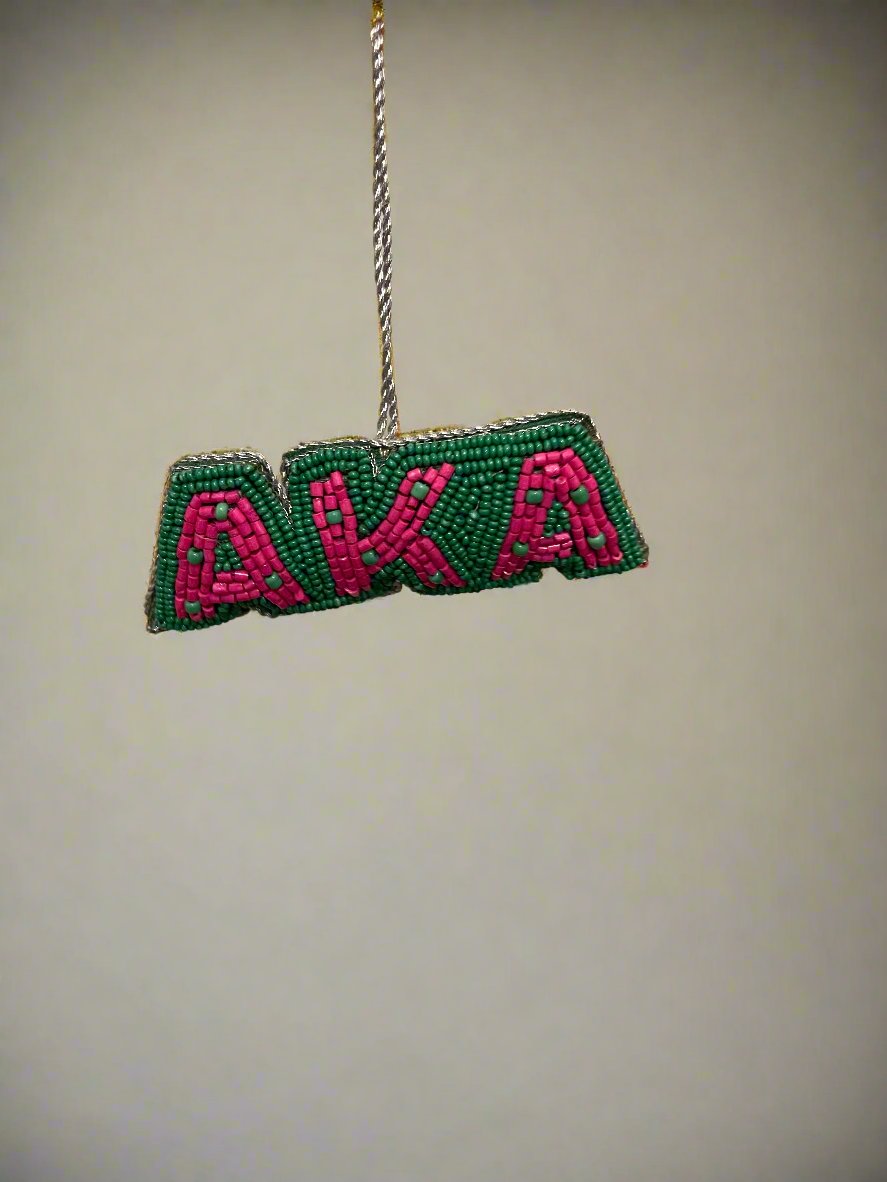 Alpha Kappa Alpha AKA Beaded Ornament