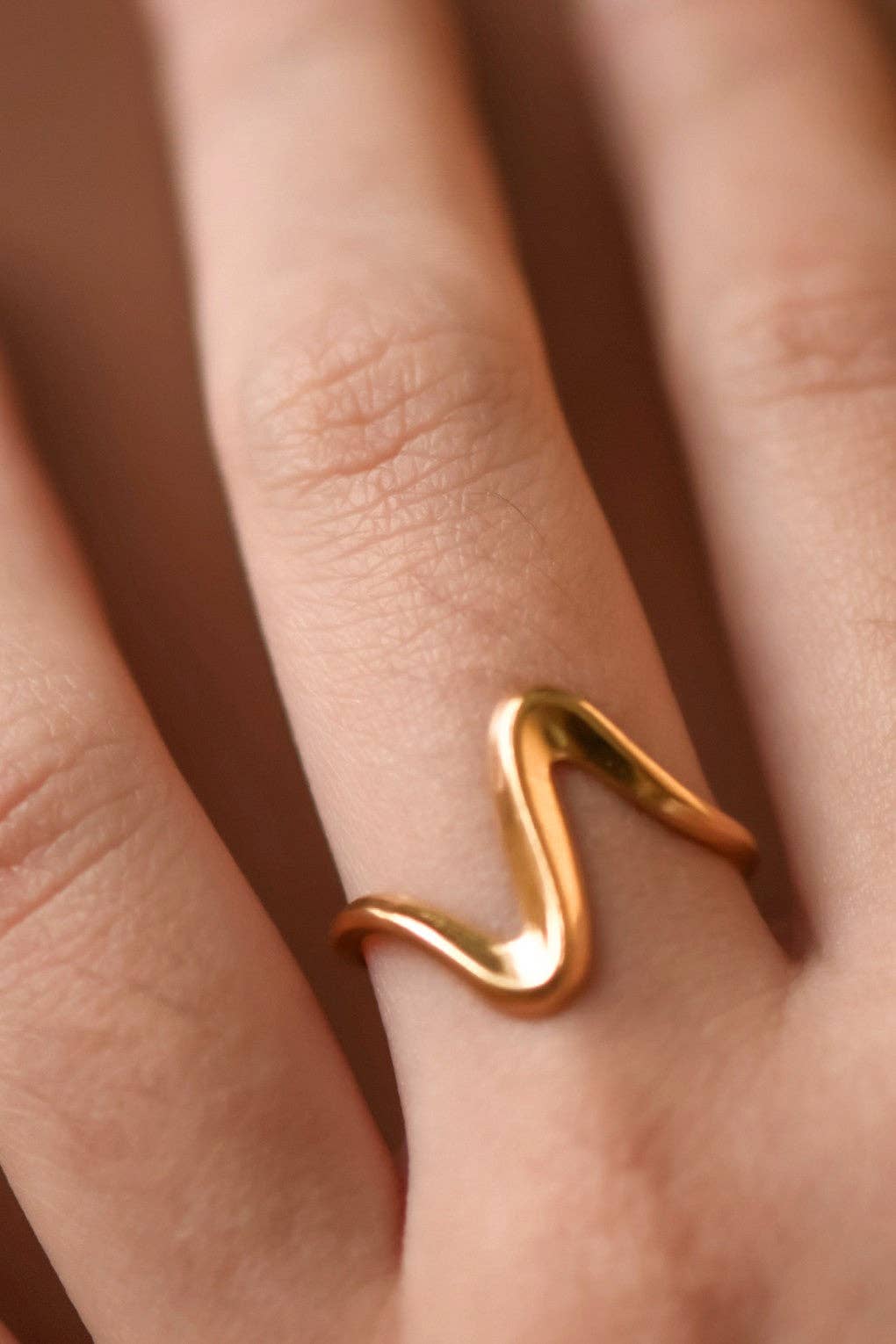 18K Gold Plated Waterproof Stainless Steel Ring - 7861: S0OX3T7861