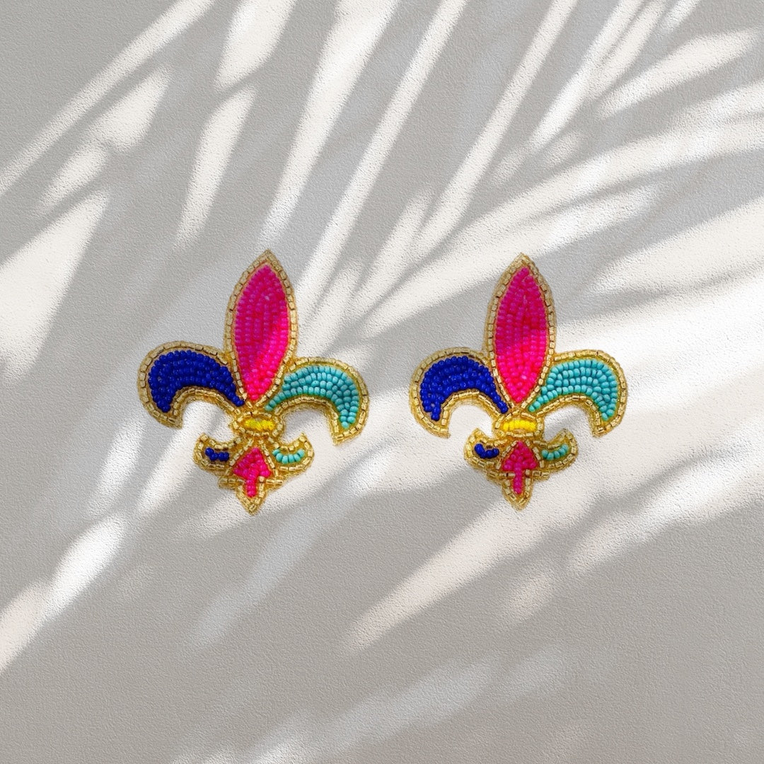 Summer Fleur de Lis Stud Earrings