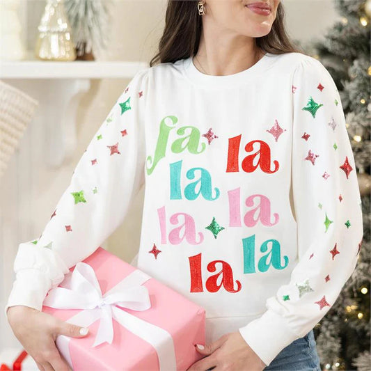 Christmas Sequin Fa la la Sweatshirt