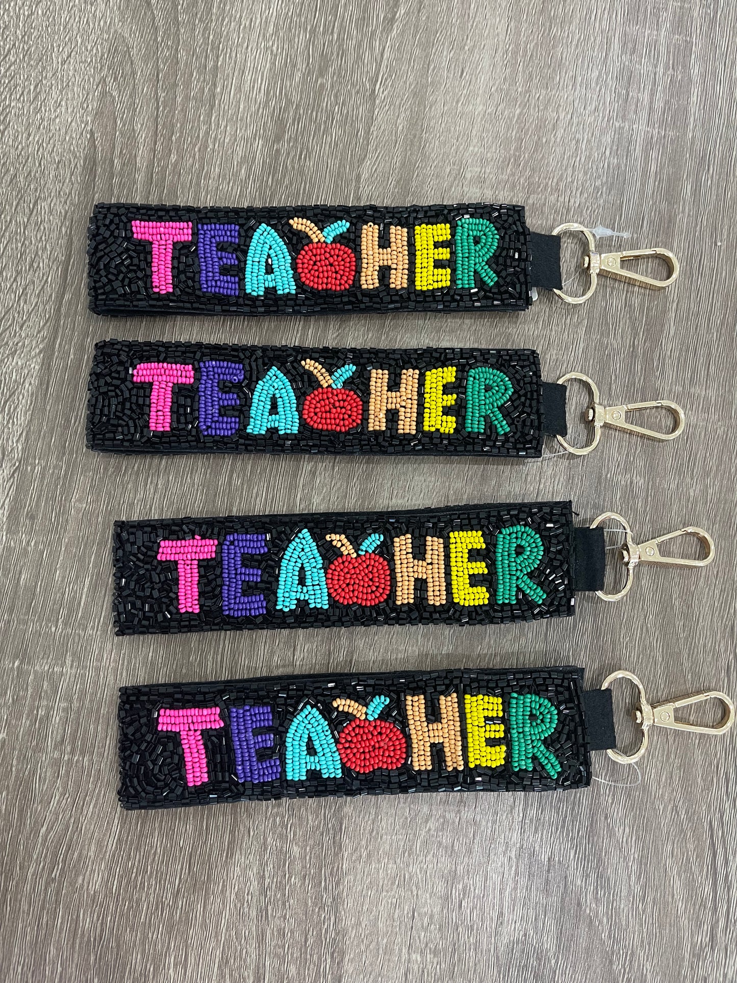 Teacher Beaded Keychain