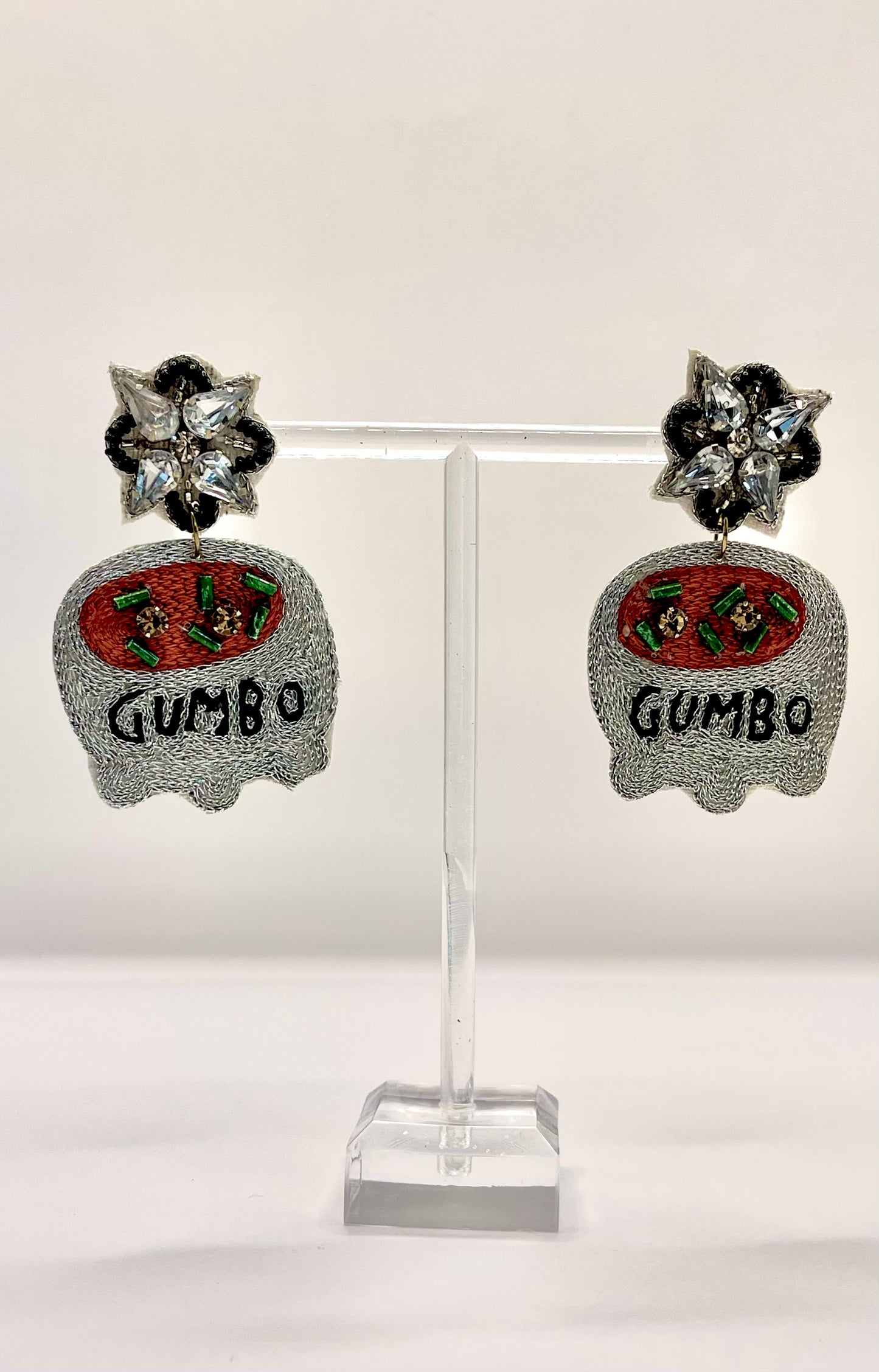 Silver Gumbo Pot Earrings