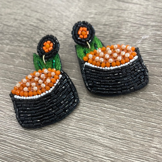 Sushi Roll Beaded Statement Earrings