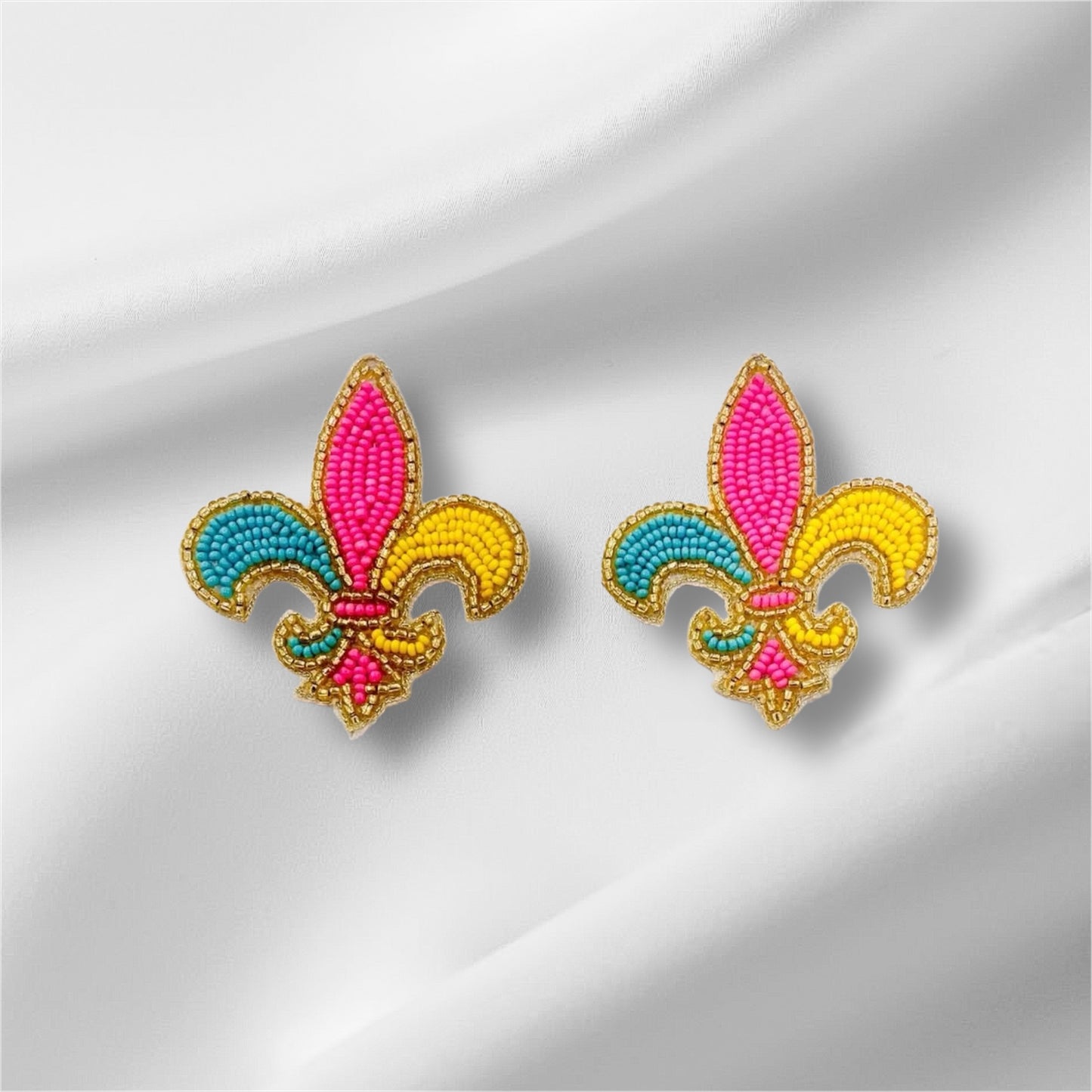 Spring Fleur de Lis Stud Earrings