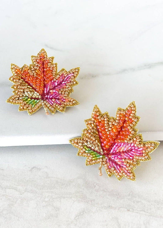 Maple Leaf Stud Earrings