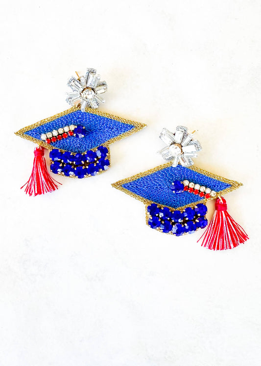 Congrats Grad Blue Earrings