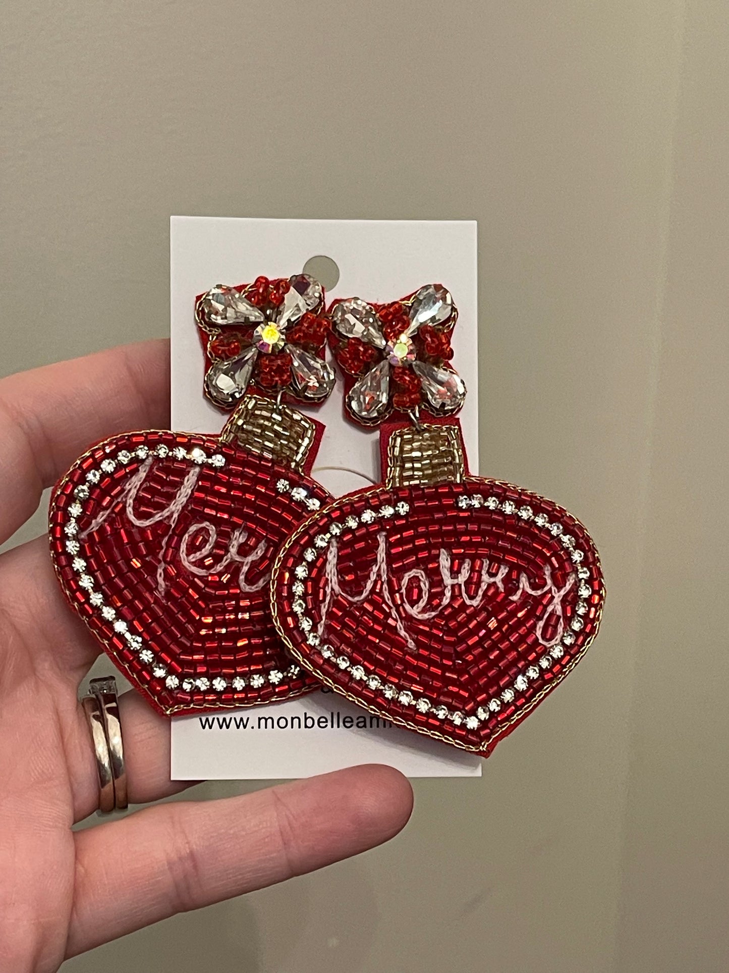 Red Merry Ornament Earrings