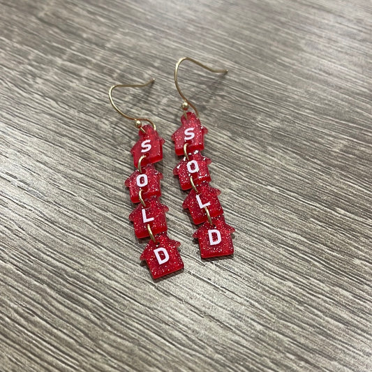 Sold House Acrylic Dangle Earrings