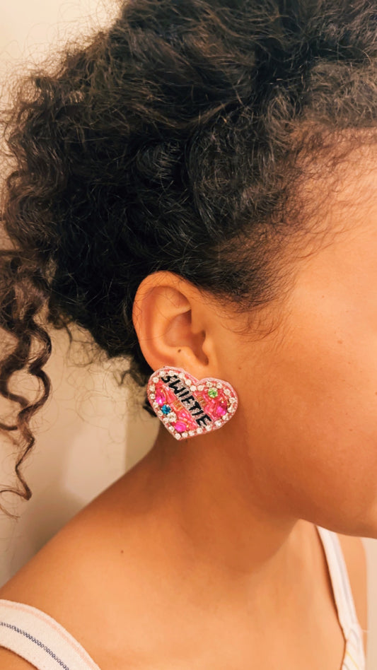 Mini Pink Swiftie Heart Stud Earrings