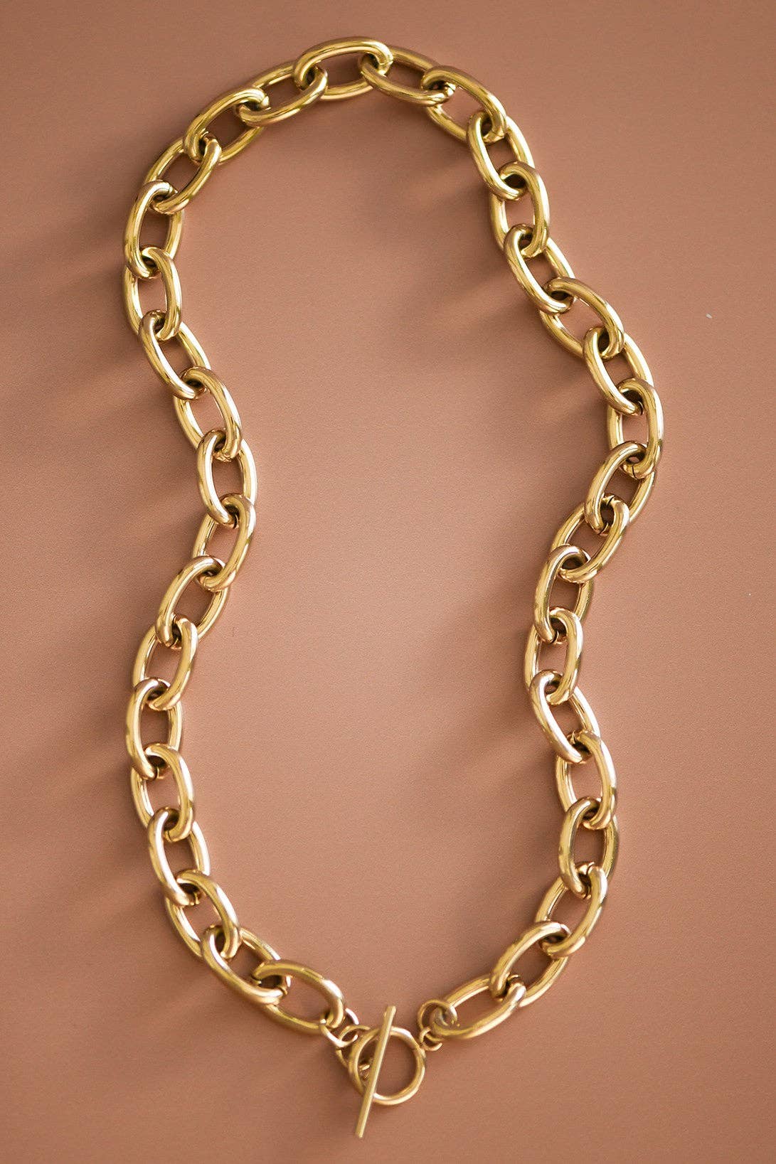 18K Gold PVD Plated Waterproof Stainless Steel Chain Necklace - 7209: S0OX3T7209 Smooth Chain