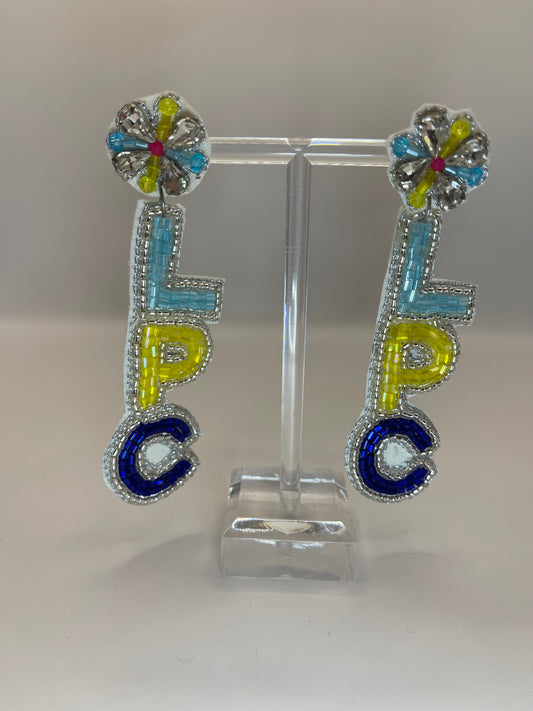 LPC Licensed Professional Counselor Beaded Earrings