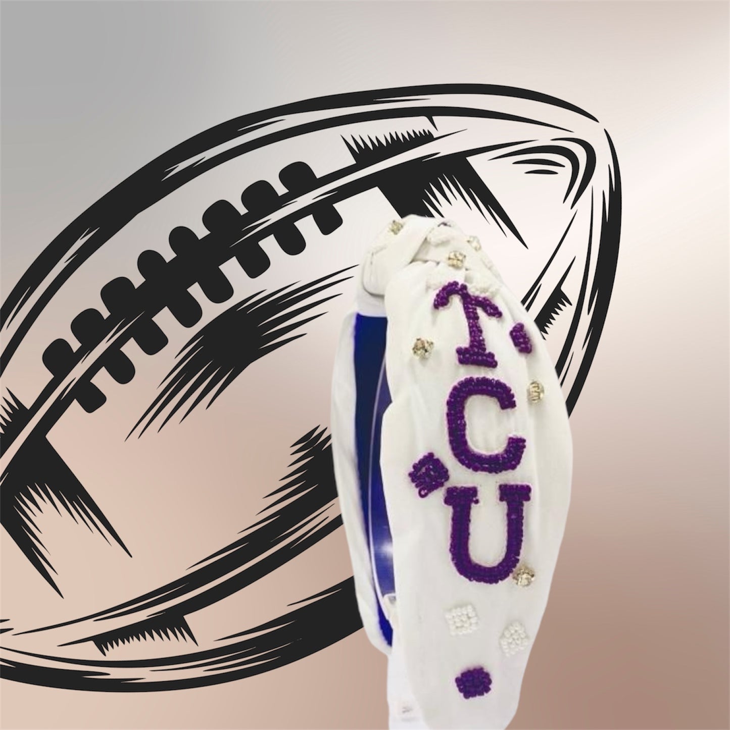 TCU Beaded Headband