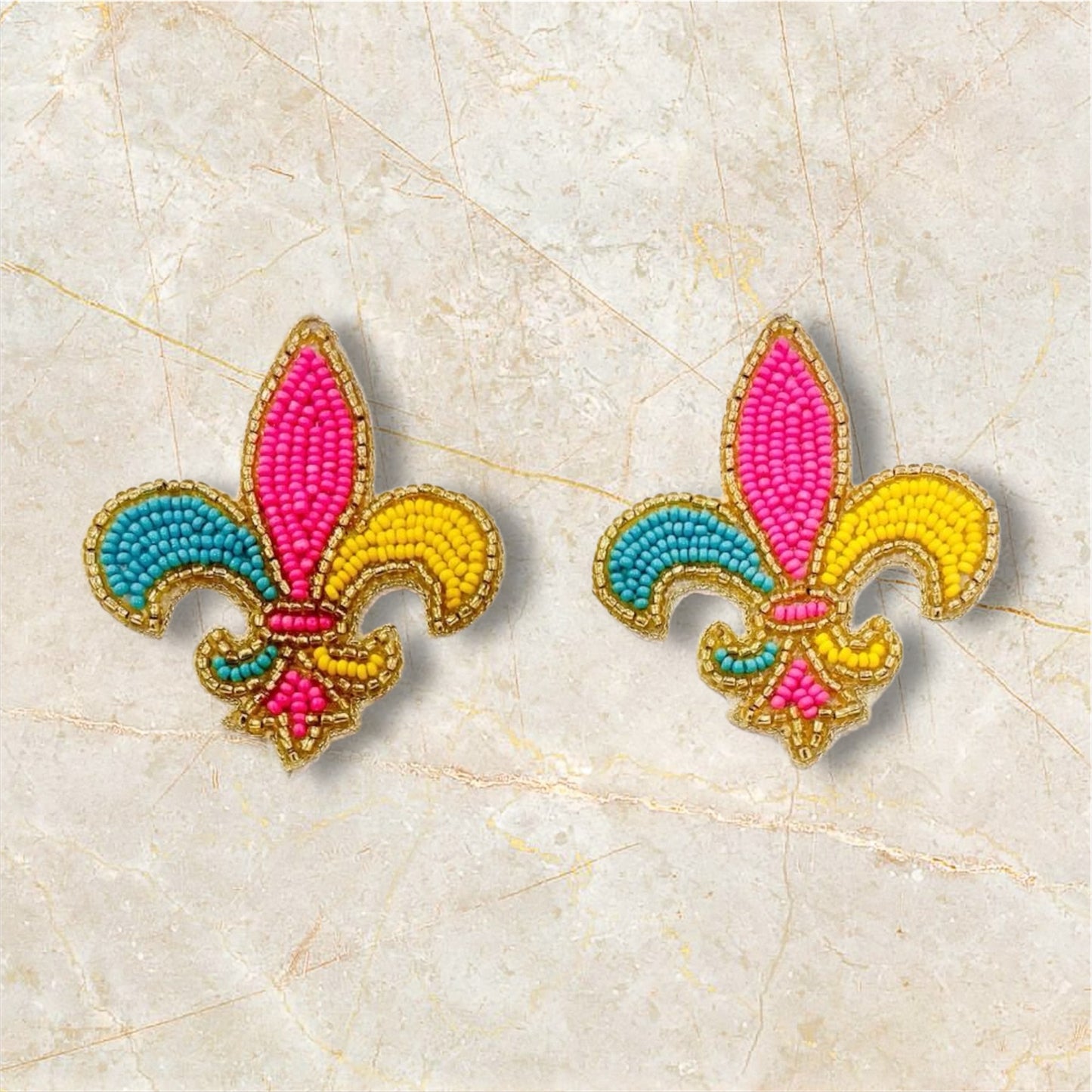 Spring Fleur de Lis Stud Earrings