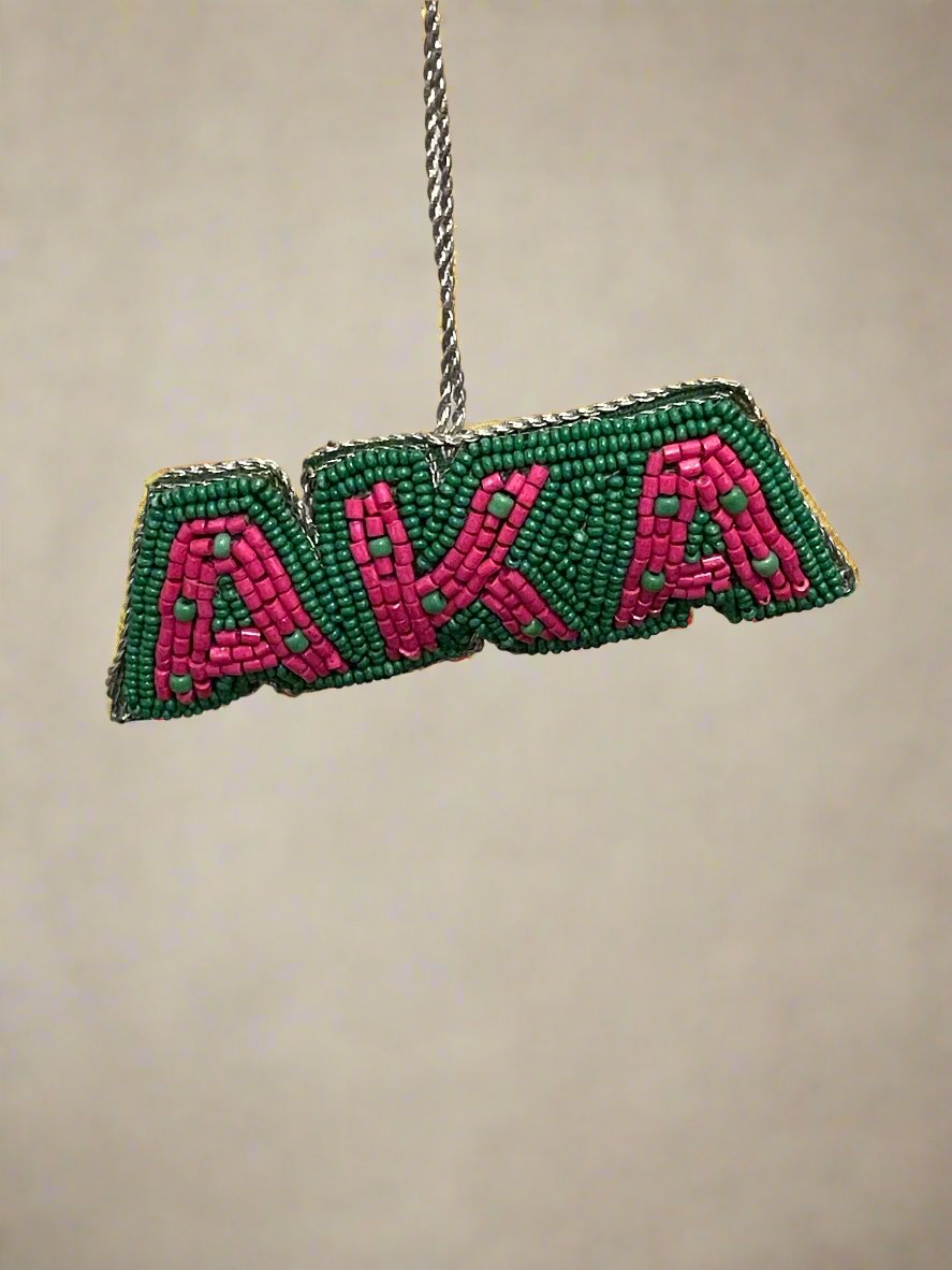 Alpha Kappa Alpha AKA Beaded Ornament