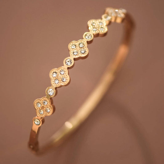 18K Gold PVD Plated Waterproof Stainless Steel Bangle - 7726: S0OX3T7726