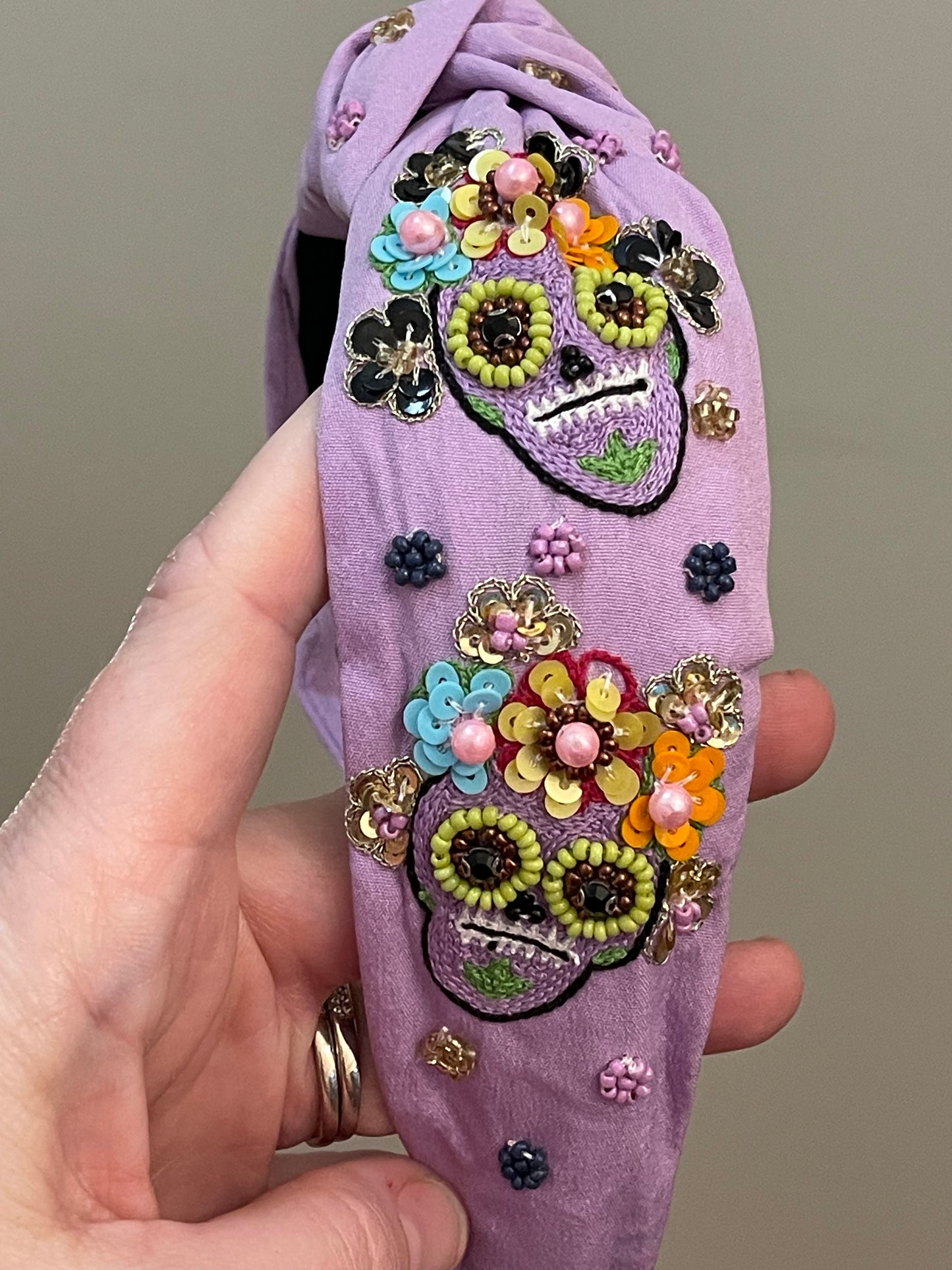 Lavendar Sugar Skulls Headband