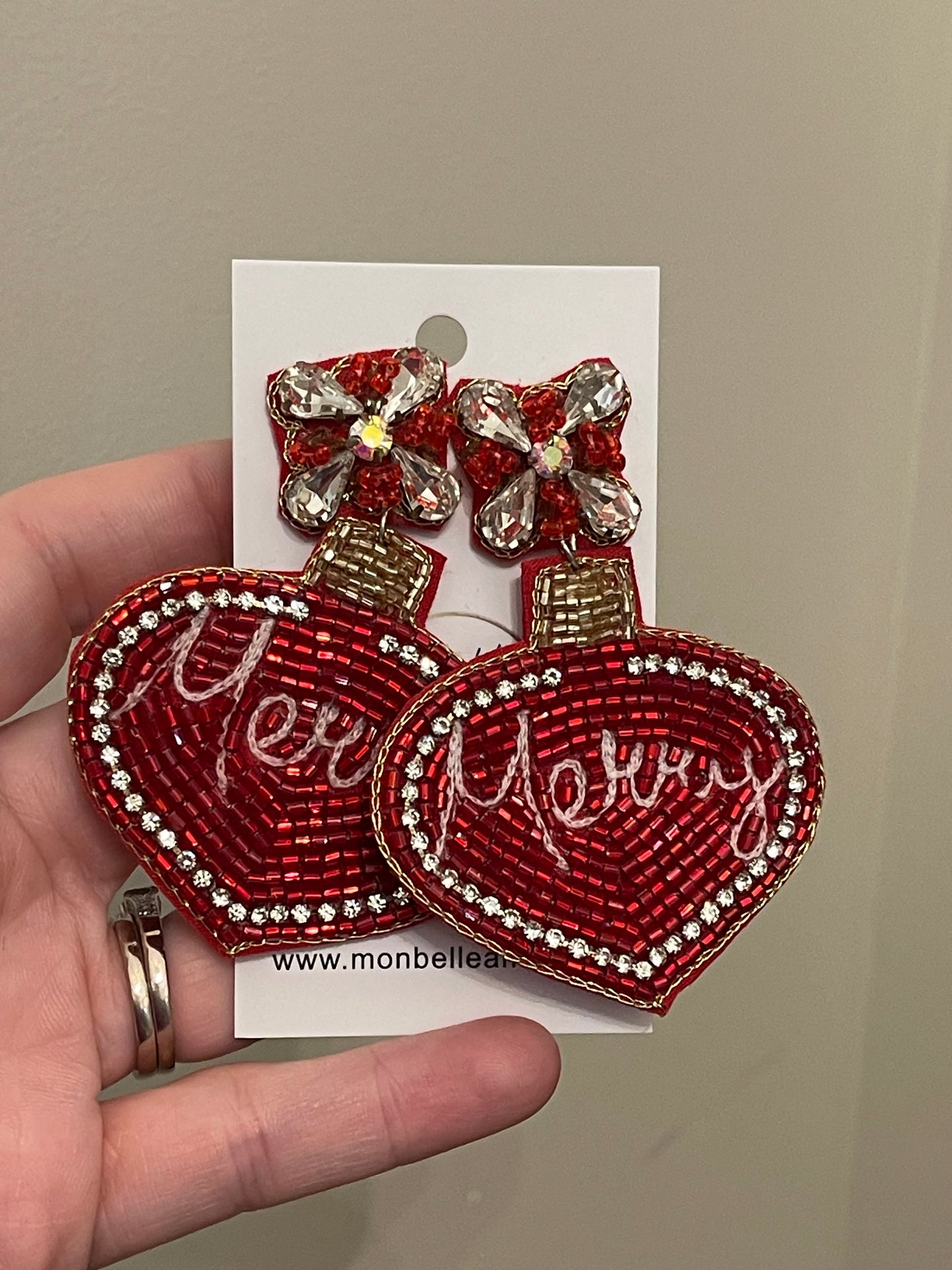 Red Merry Ornament Earrings