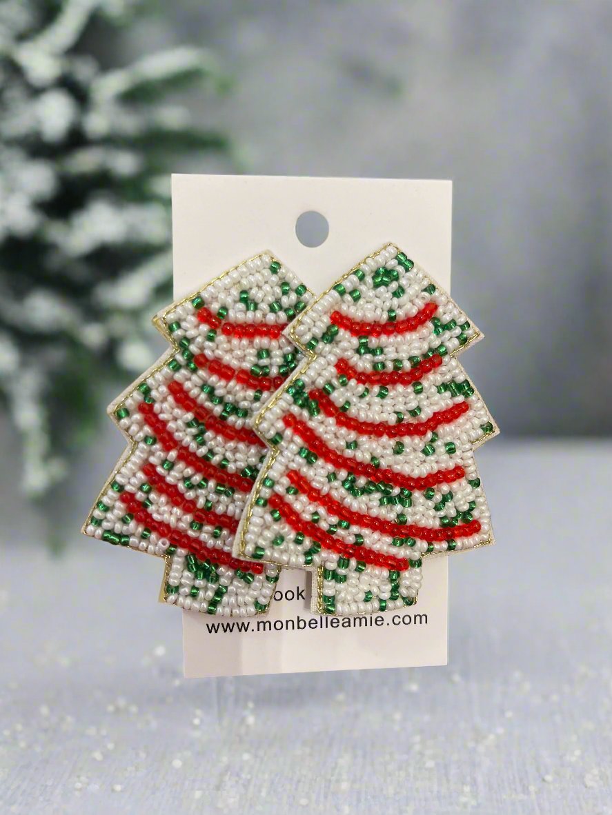 Christmas Tree Cake Earring Oversized Studs