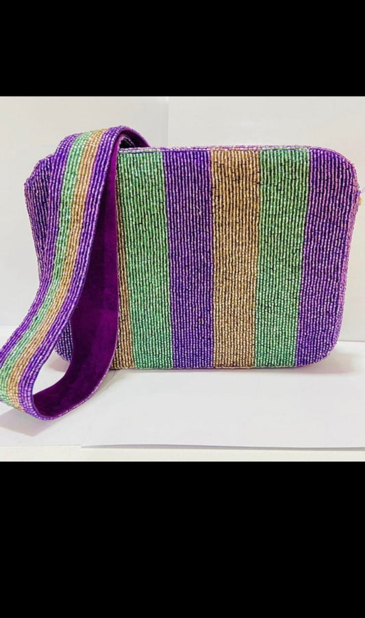 Striped Mardi Gras Box Shoulder Bag