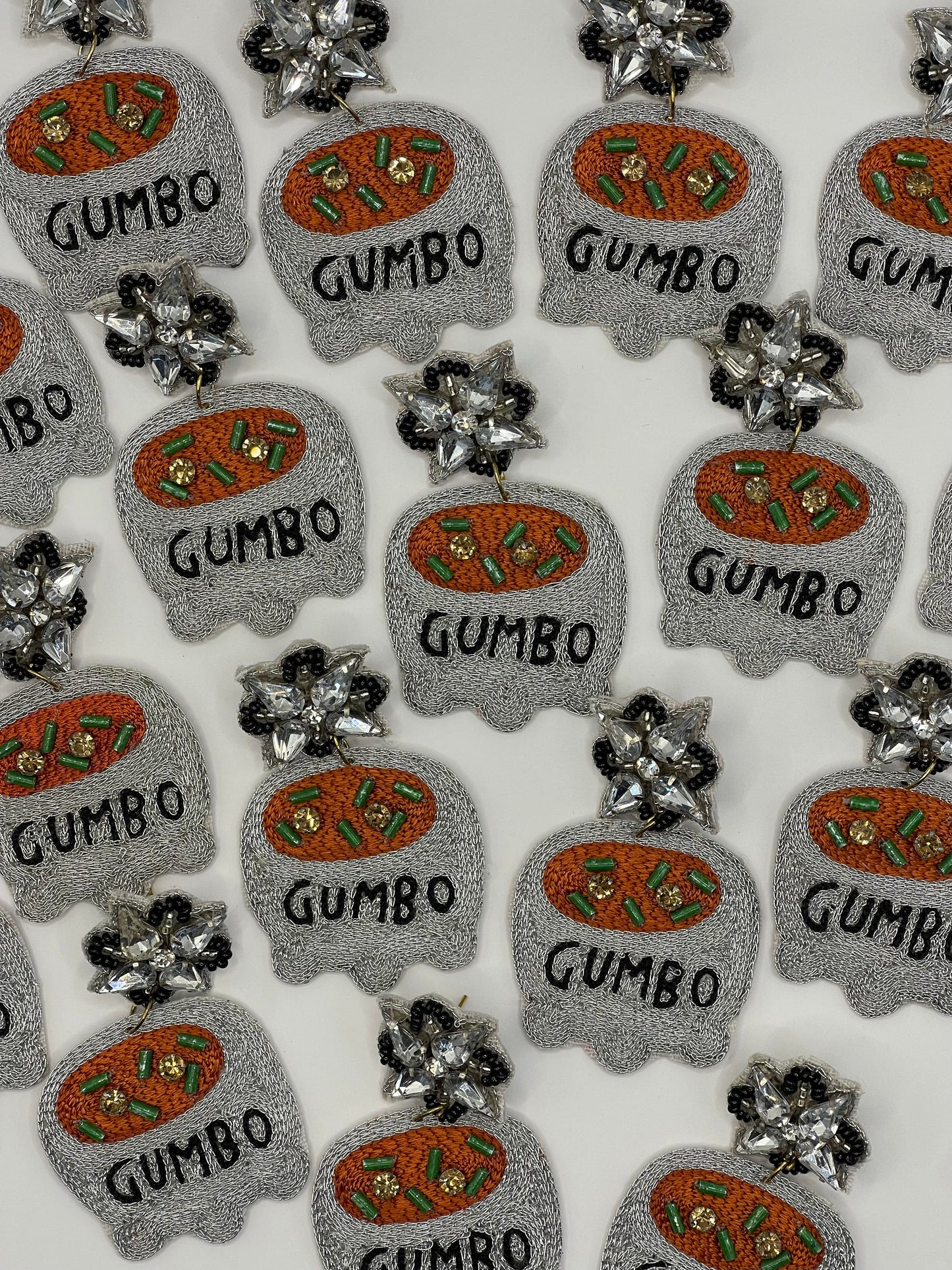 Silver Gumbo Pot Earrings