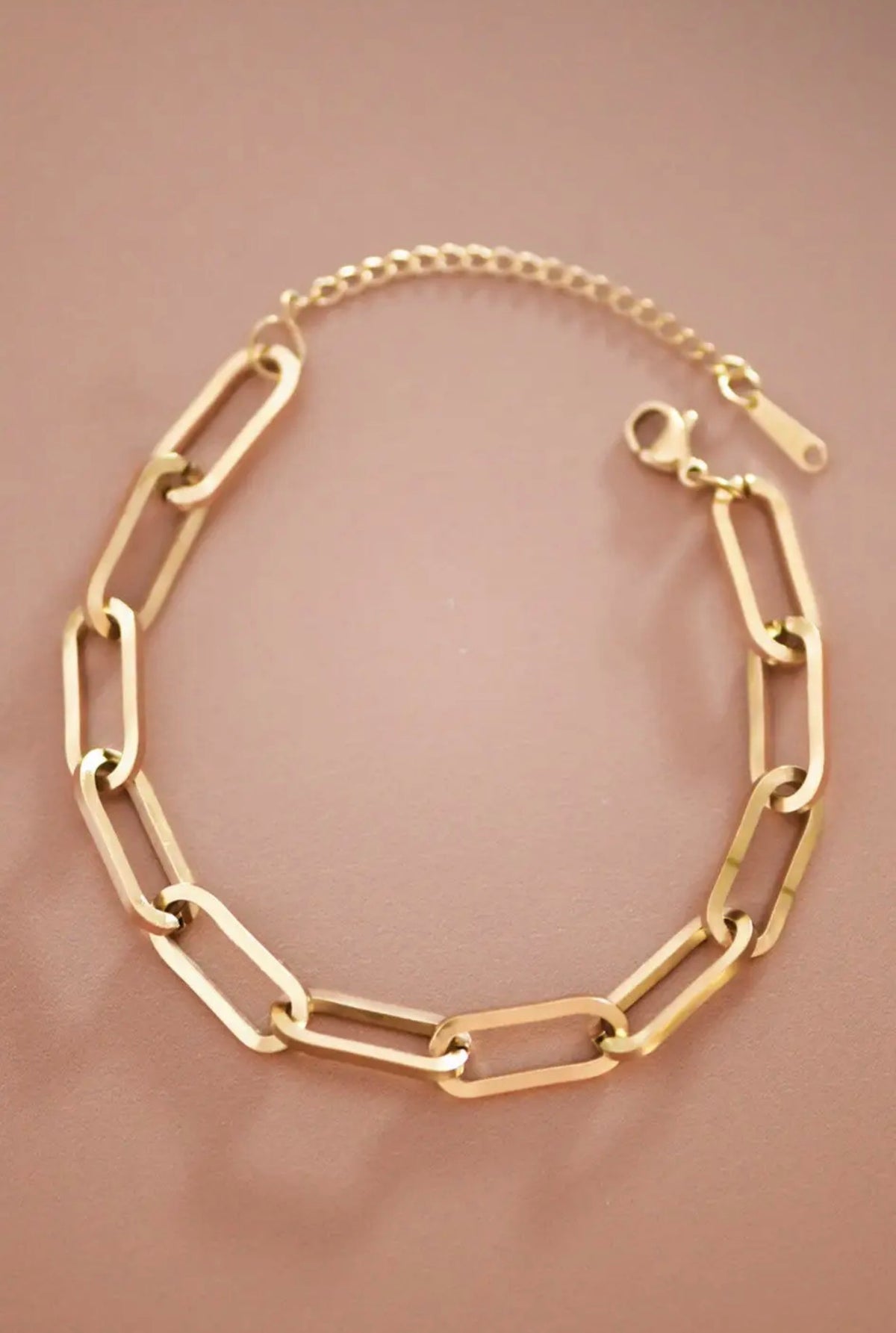 18K Gold PVD Plated Waterproof Stainless Steel Chain Bracelet - 7351